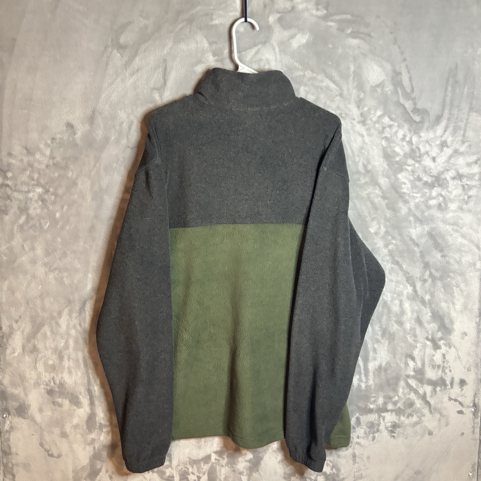 Columbia Full Zip Green/Grey Colorblock Jacket Stand-Up Collar Big & Tall XLT