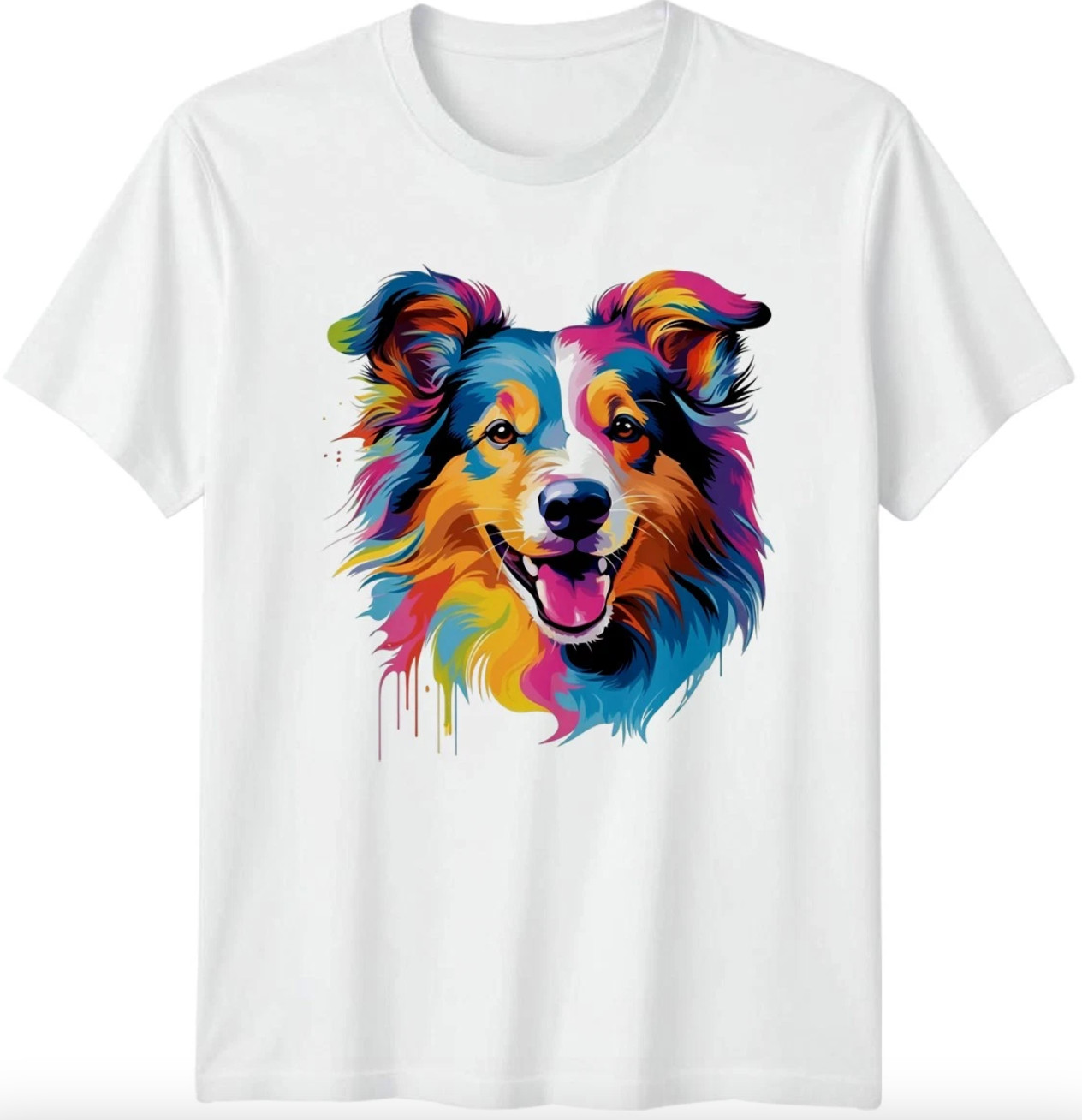Colorful Border Collie T-Shirt Pet Lover Gift Gildan 5000