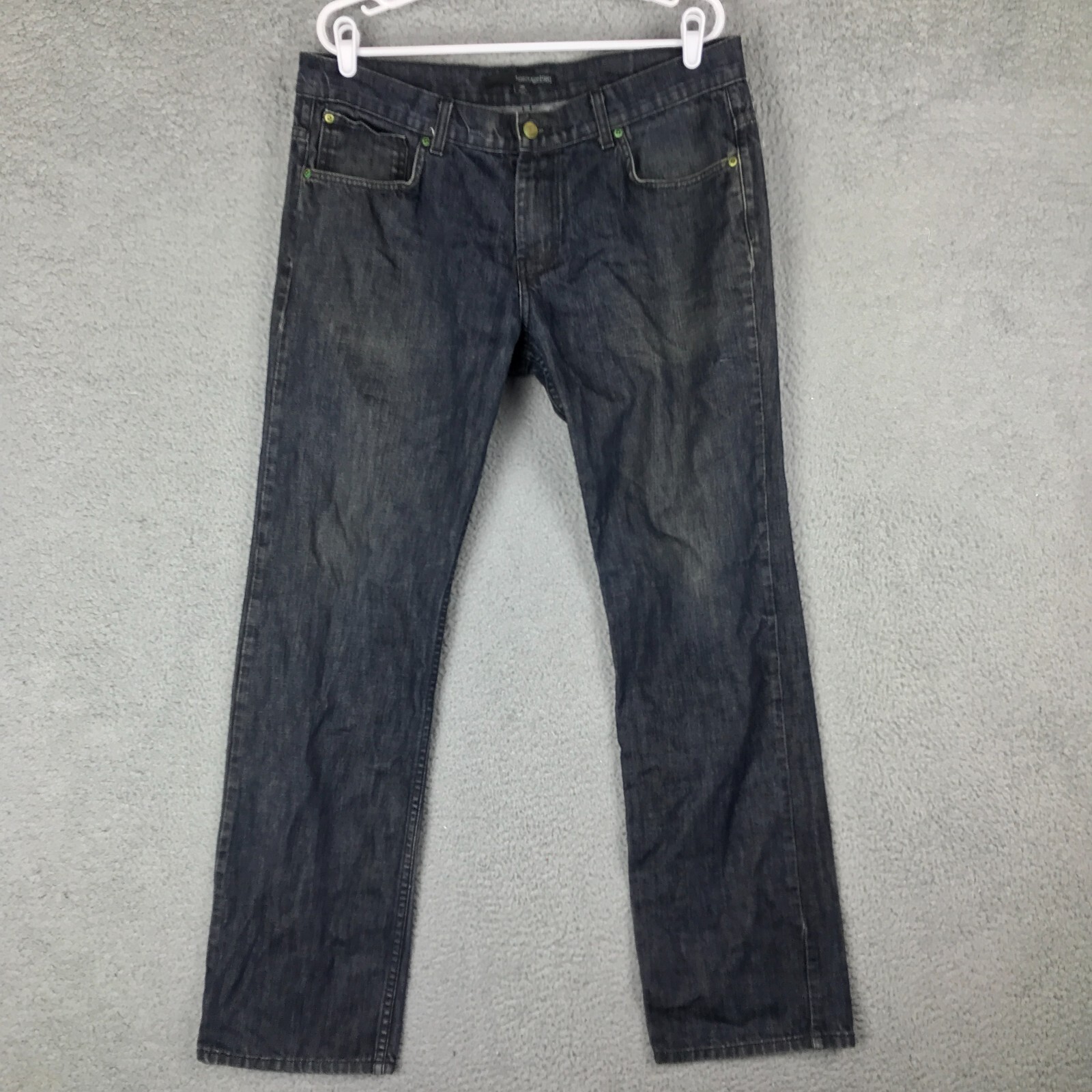Heritage 1981 Mens Mid Rise Straight Dark Blue Jeans Size 36 36×32