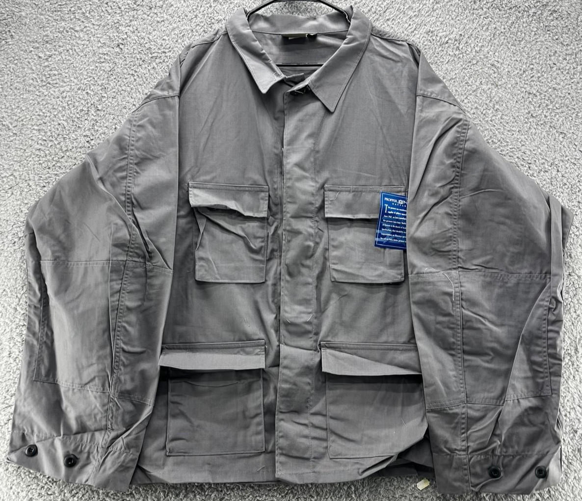Propper International Combat Coat Gray 4XL Long Sleeve BDU Jacket 65/35