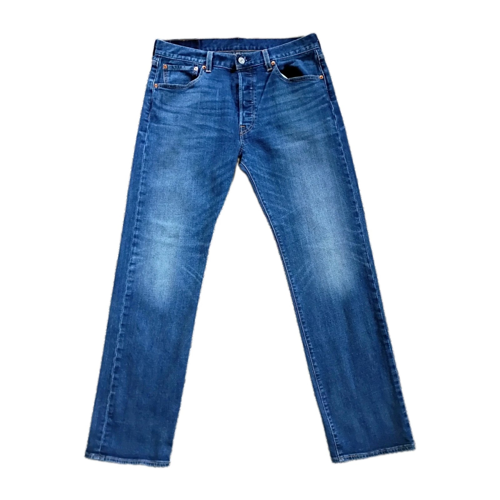 Levi’s 501 Blue Denim Jeans Straight Leg Mid Rise Button Fly 5-Pocket