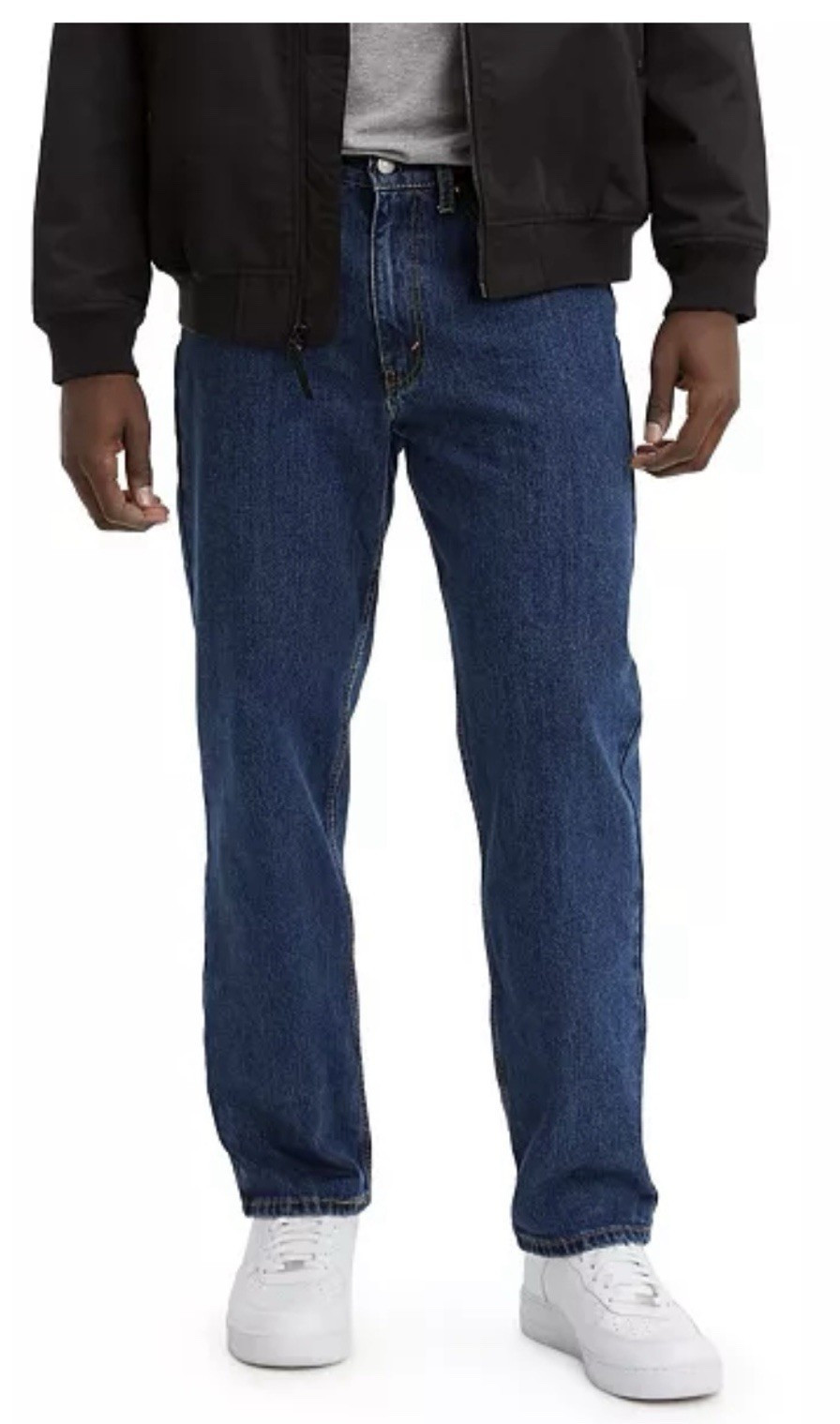 Levi Strauss & Co. Men’s Blue Medium Wash Relaxed Straight Mid Rise Jeans