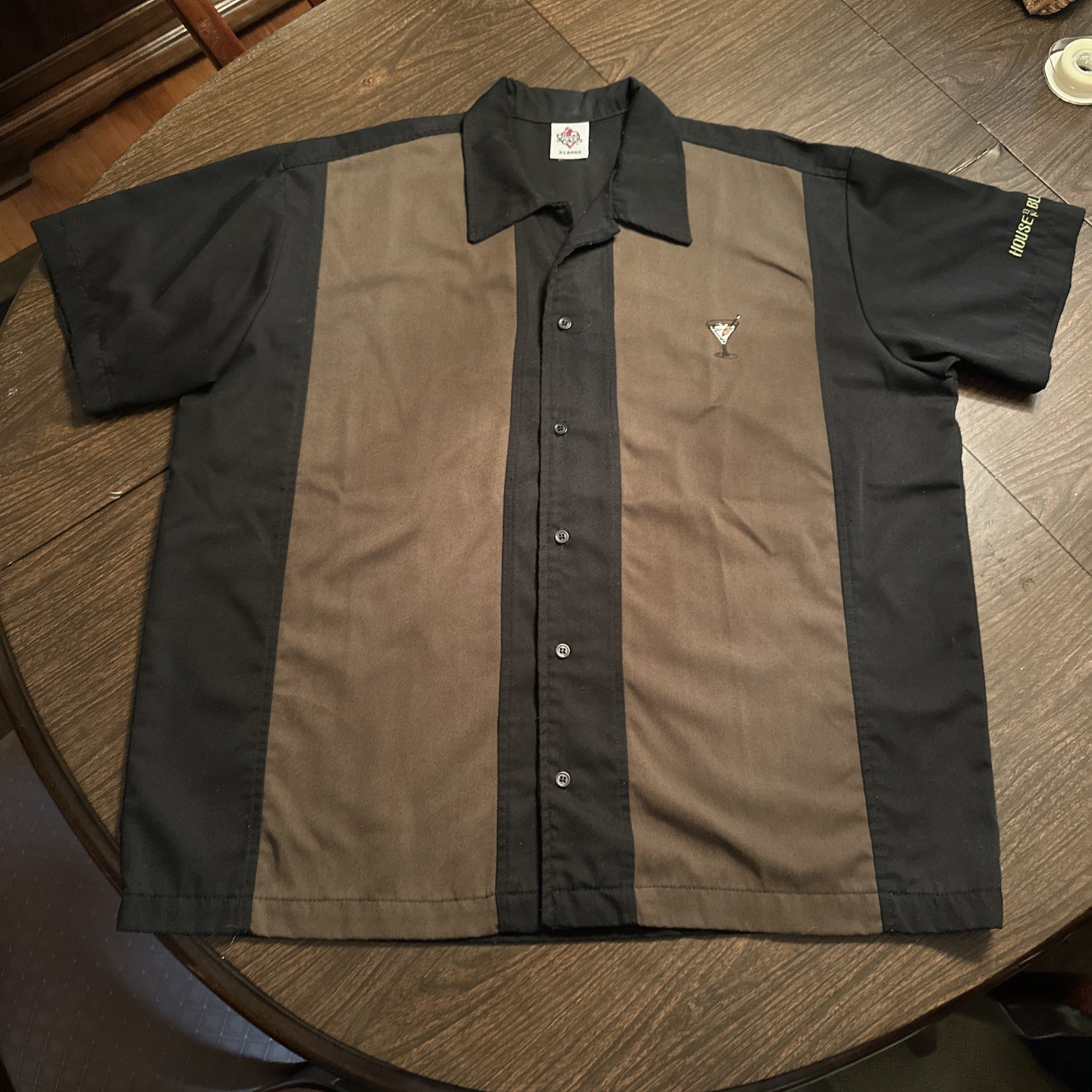 House of blues XL bowling shirt with martini glass embroidered
