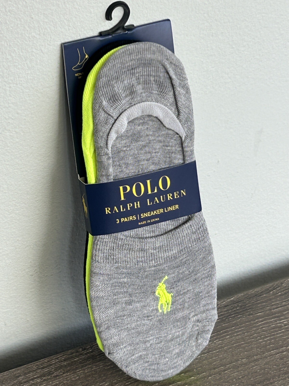 POLO RALPH Lauren 3 pair Sneaker Liner Socks Size: 9-11 NEW!