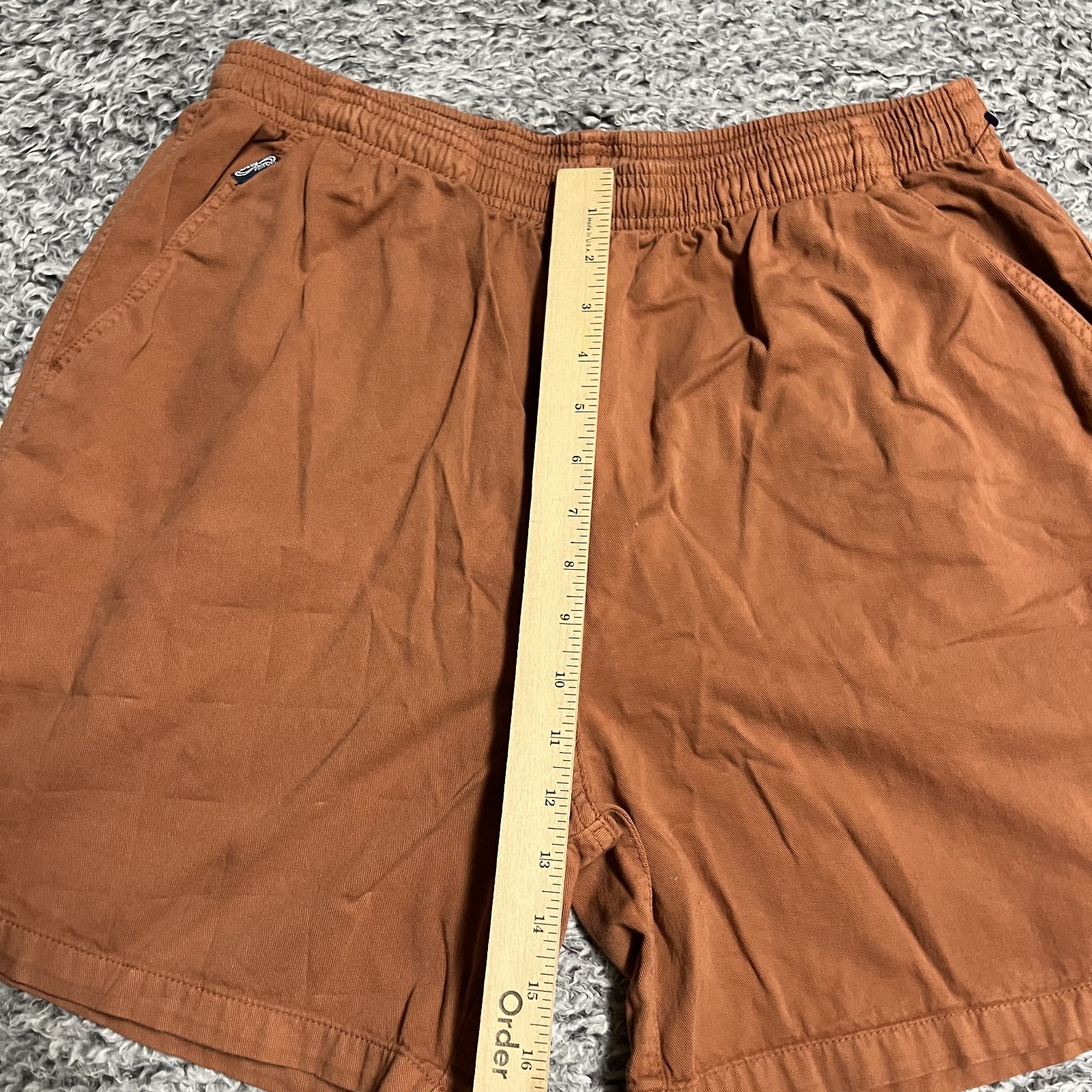 Crazy Shirts Shorts Adult Extra Large Burnt Orange Cinnamon Dyed 6″ Inseam Mens