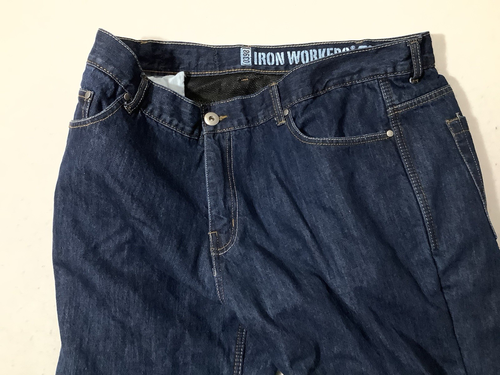 Iron Workers Mens Dupont Kevlar Jeans 39 X 32 Blue Lining Armour Padded