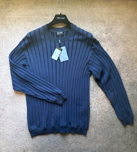 GIORGIO ARMANI COLLECTION Ribbed Cotton/Modal Pullover Sweater NWT/sz 52= 42 US