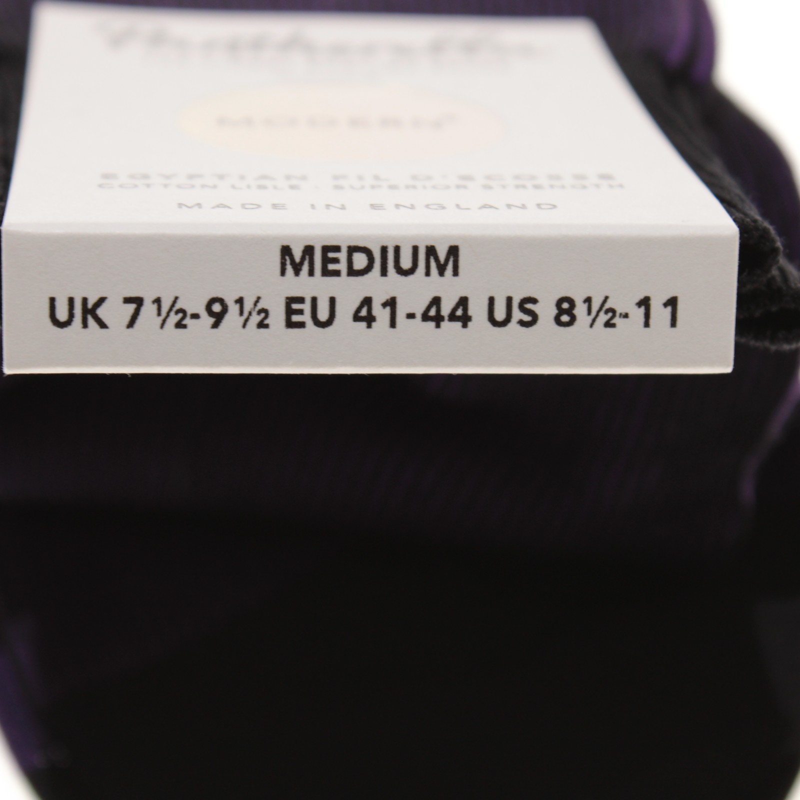 Pantherella NWT Santos Dress Socks Size M in Black & Purple Pinstripes Cotton
