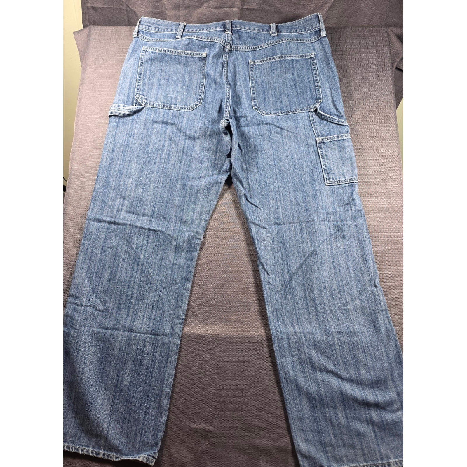 Old Navy Painter Jeans Mens 40×34 Light Wash Blue Denim Carpenter Work Pants