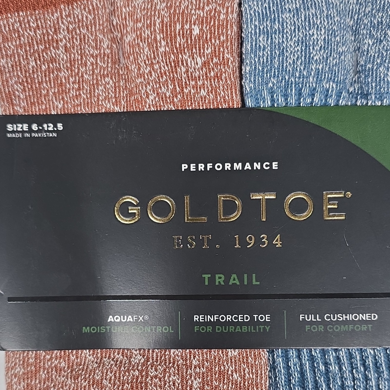 GOLD TOE Moisture Control Cushioned Reinforced Toe Crew Socks 6pr 6-12.5