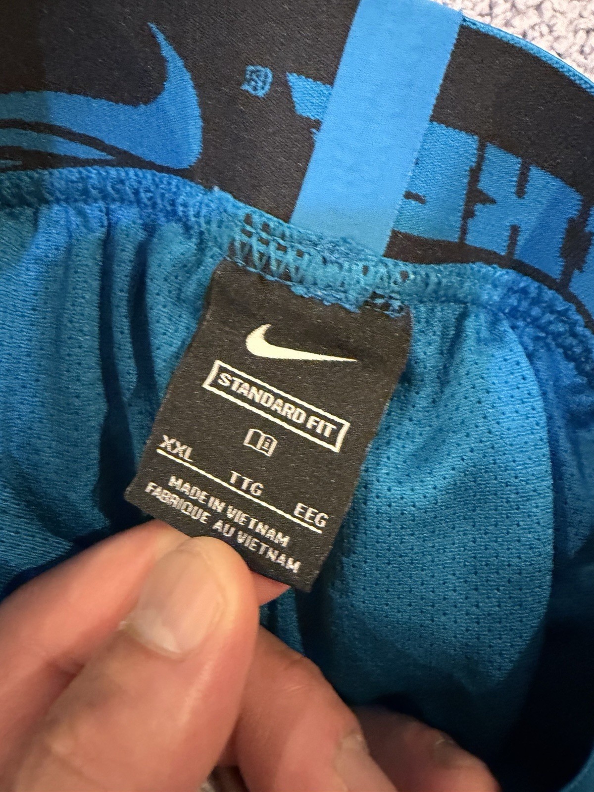 Nike Men’s Jogger Pants XXL Blue Solid Polyester Pull On Elastic Waist