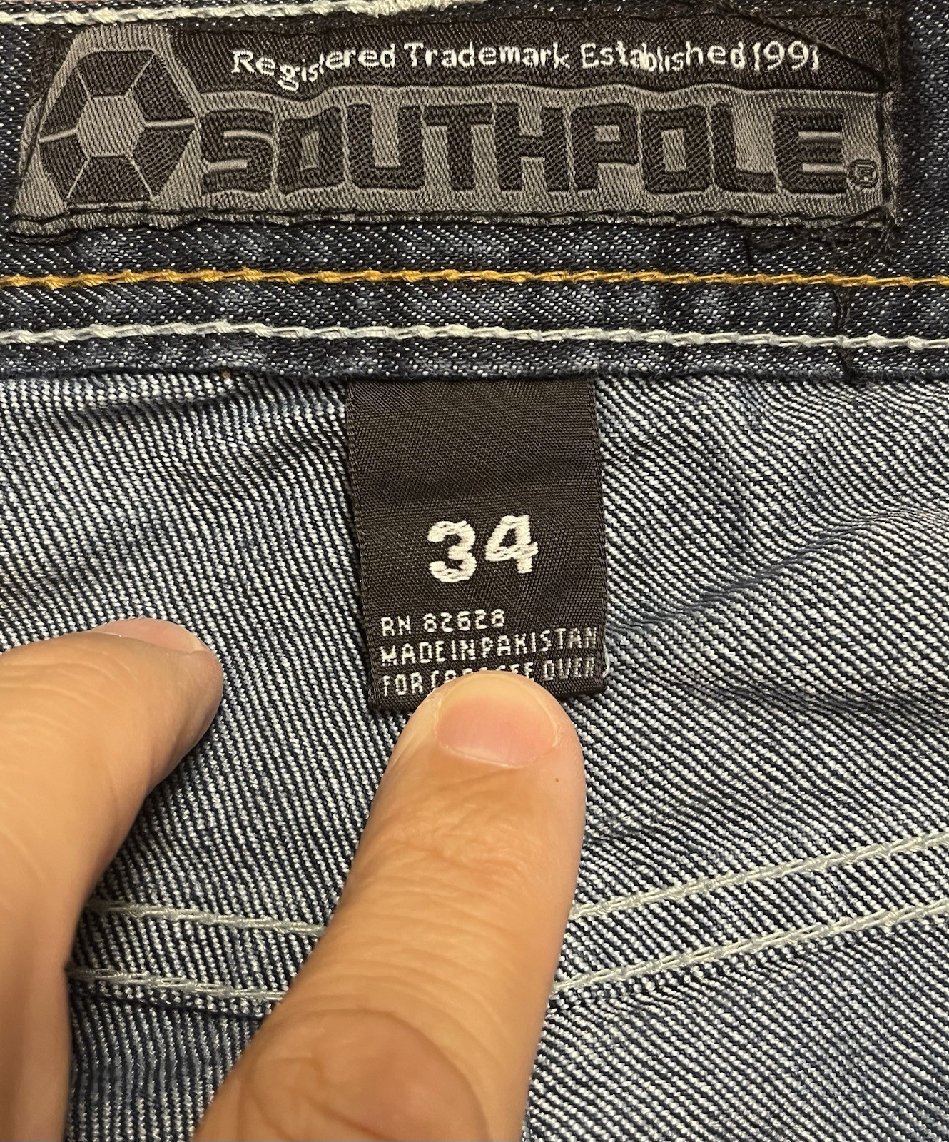South Pole 8180 Denim Jeans Mens Size 34×30 Hip Hop Urban Streetwear Gold Tab