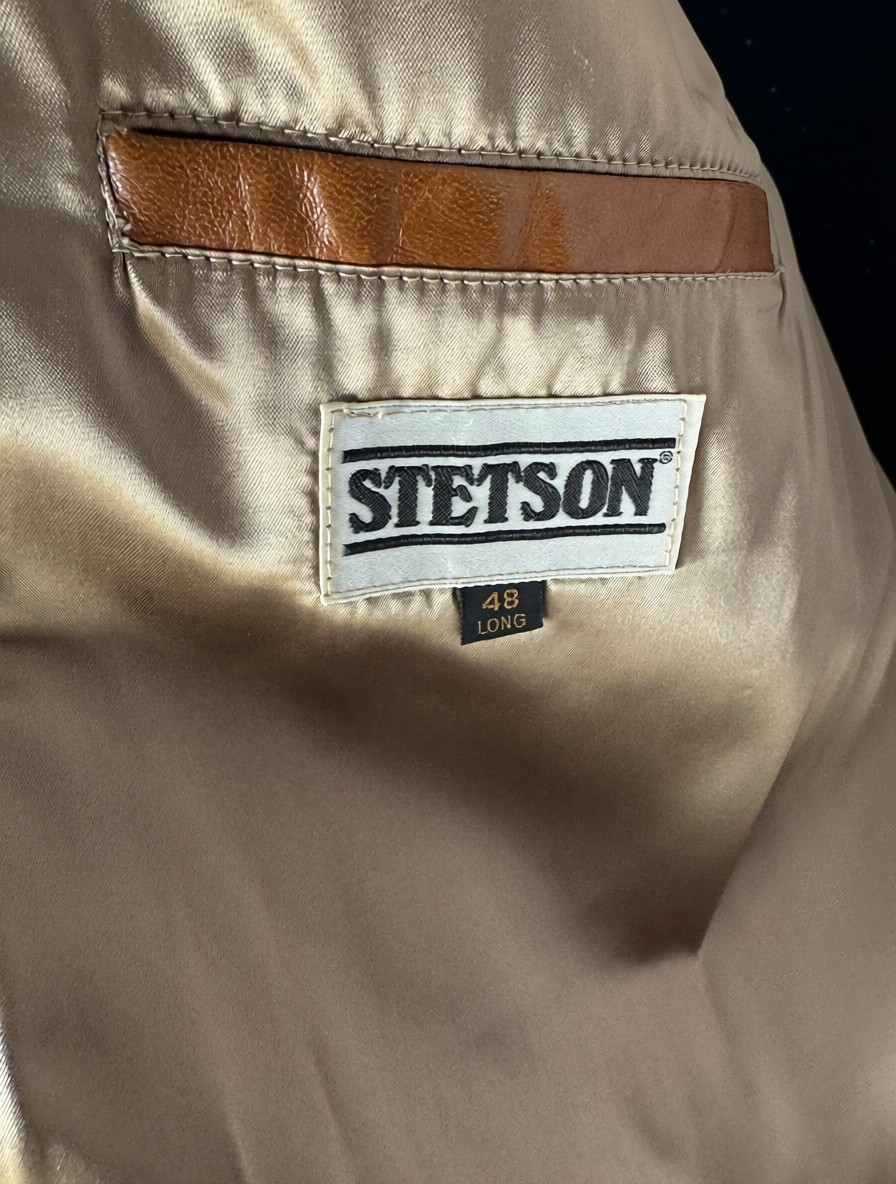 Stetson Leather Jacket with Snake Leather Decoration 48L (fits like a 46 R)