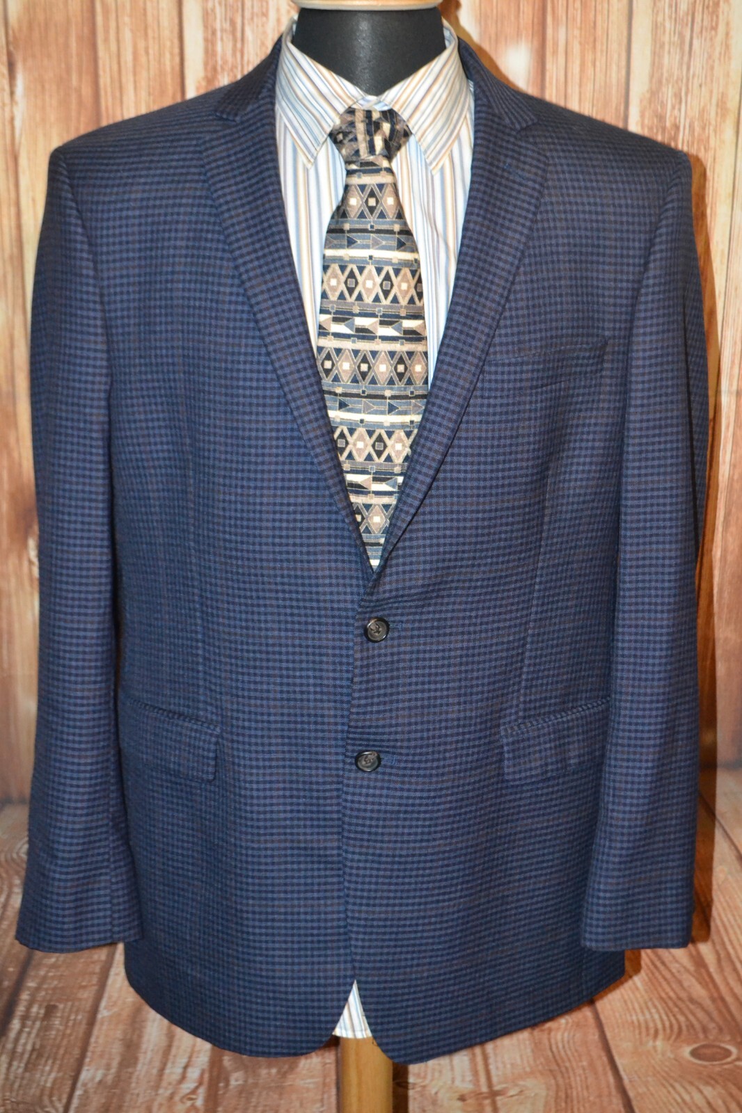 Ralph Ralph Lauren Men Wool Check 2 Front Button Sports Coat Sze 44L