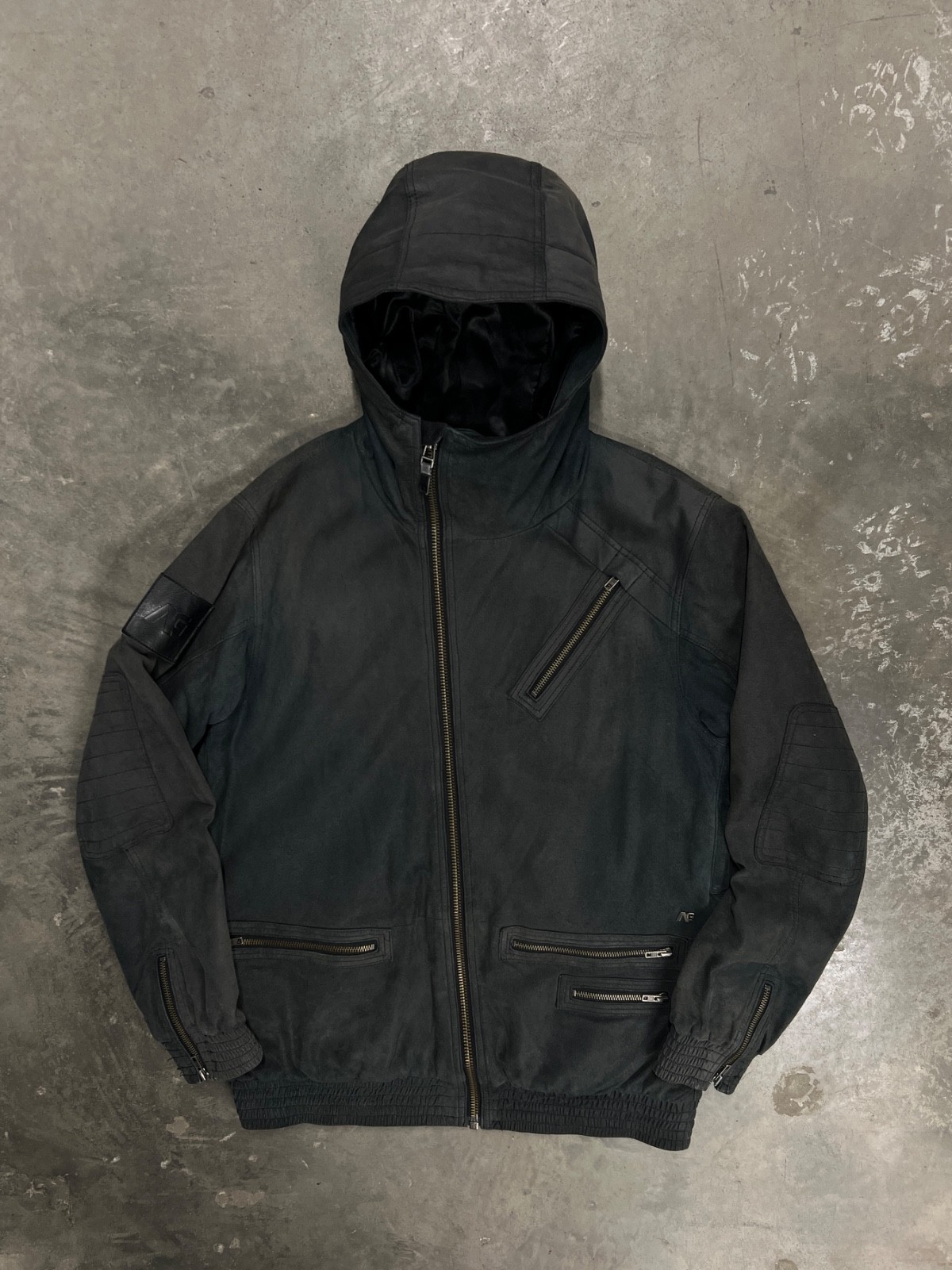 Vintage Analog Burton Ski Leather Jacket Asymmetrical Zip Snowboard Mens Size L
