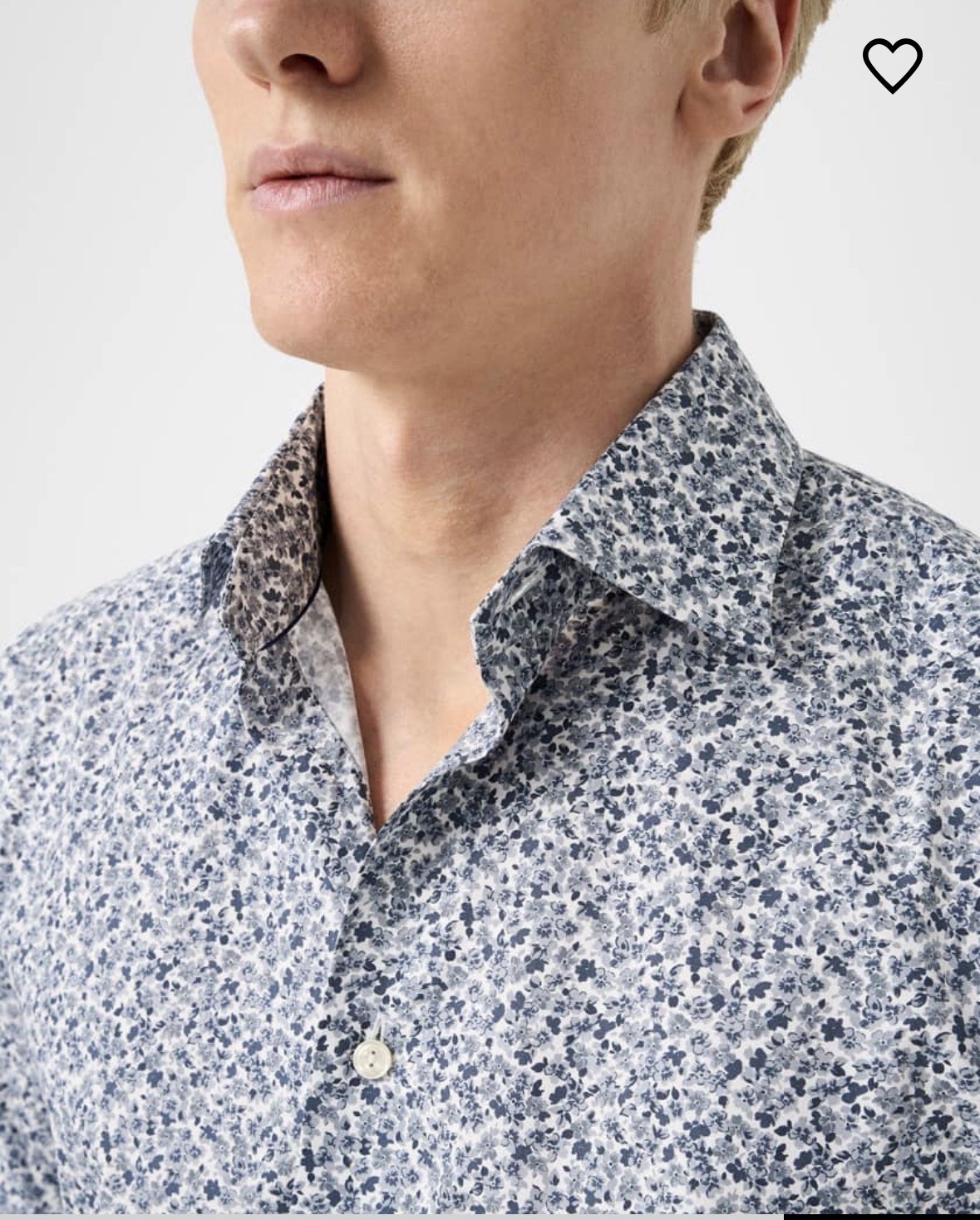 Eton Contemporary Fit Micro-Floral Dress Shirt Blue Grey 16.5 42 NWOT $250