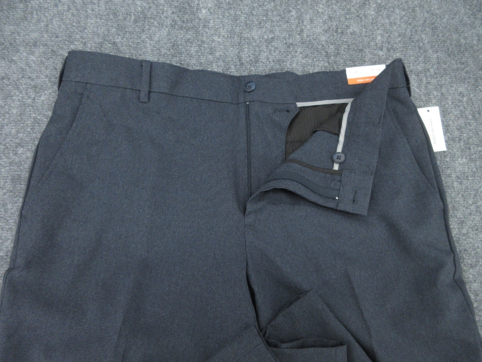 Van Heusen Traveler Pants Mens 36×30 Blue Straight Fit Wicking Trousers NEW