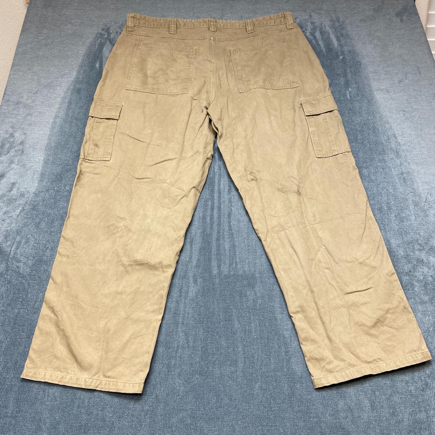 Wrangler Legacy Cargo Pants Men 40×30 Beige Cotton Straight Leg Workwear Outdoor