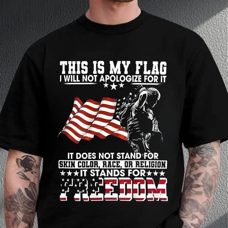 American Pride Flag Shirt, Patriotic Freedom Graphic Tee