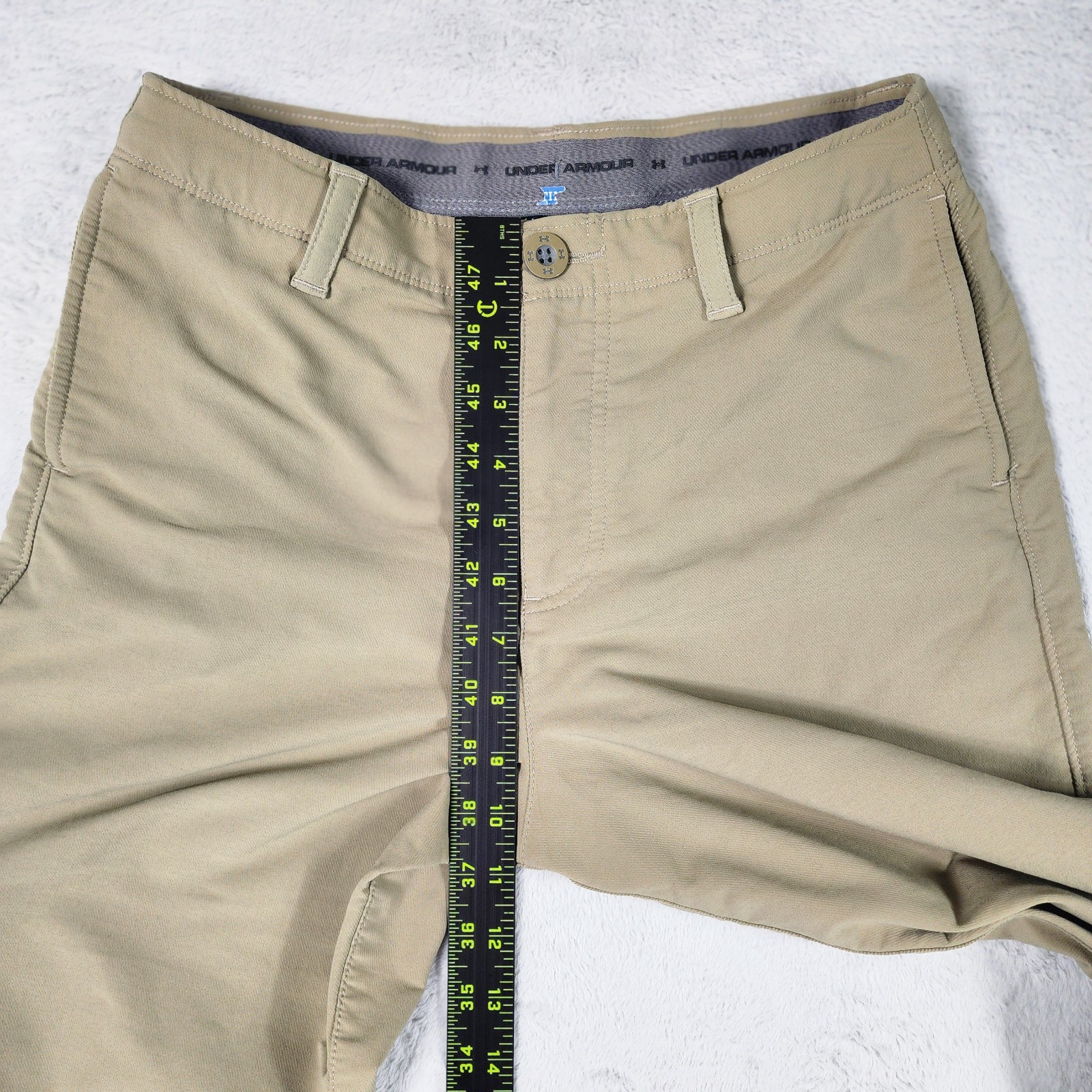 Under Armour Loose Fit Pants Mens L/YLG Tan Cargo Performance Straight