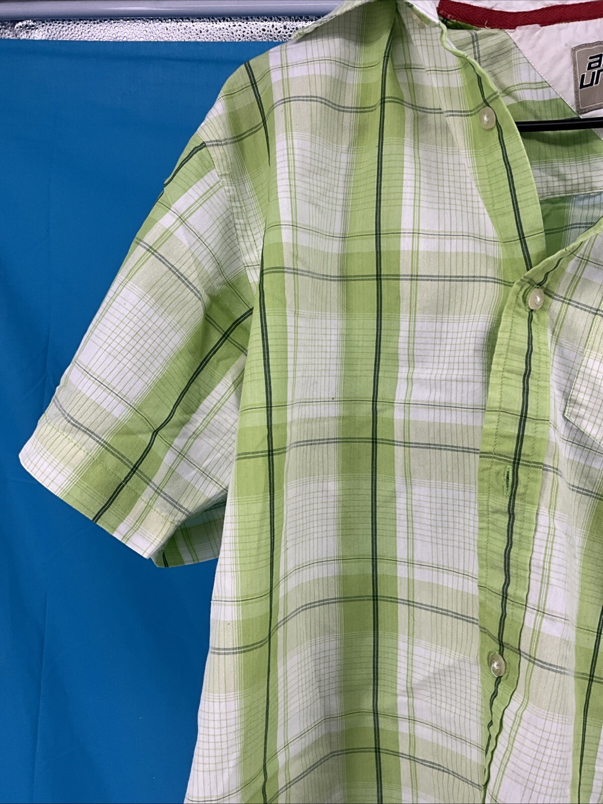 Address Unknown XL (18-20) Plaid Short Sleeve Shirt