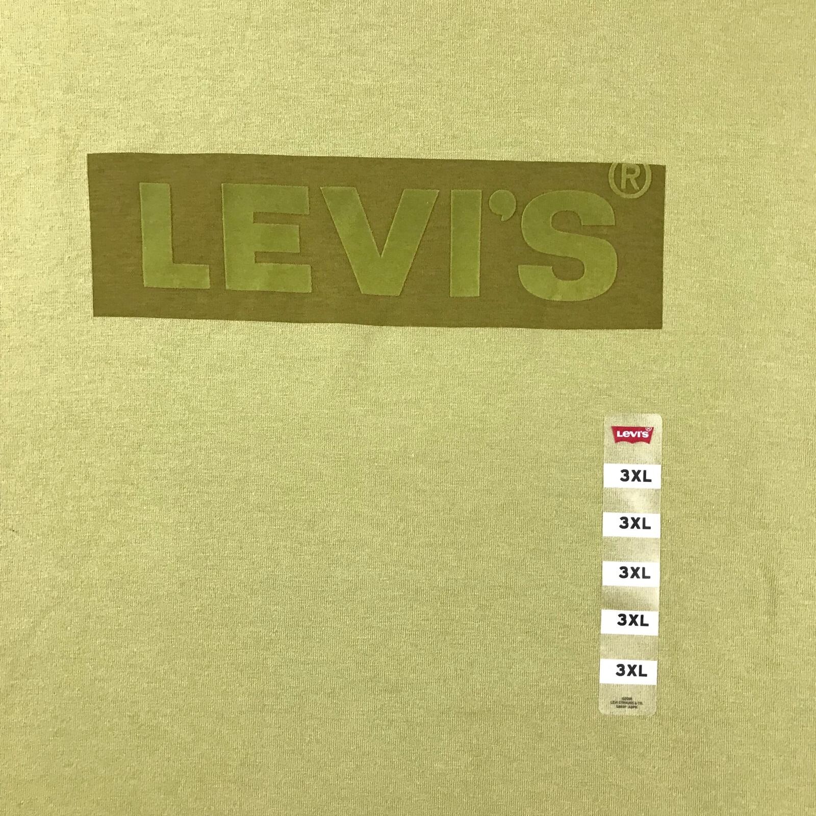 Levis Shirt Mens 3XL Green Cotton Relaxed Fit Crew Neck Short Sleeves Tee NWT