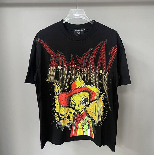 New Mixed Emotion Graphic Print Rhinestone Short sleeve Mens T-shirt 4 styles