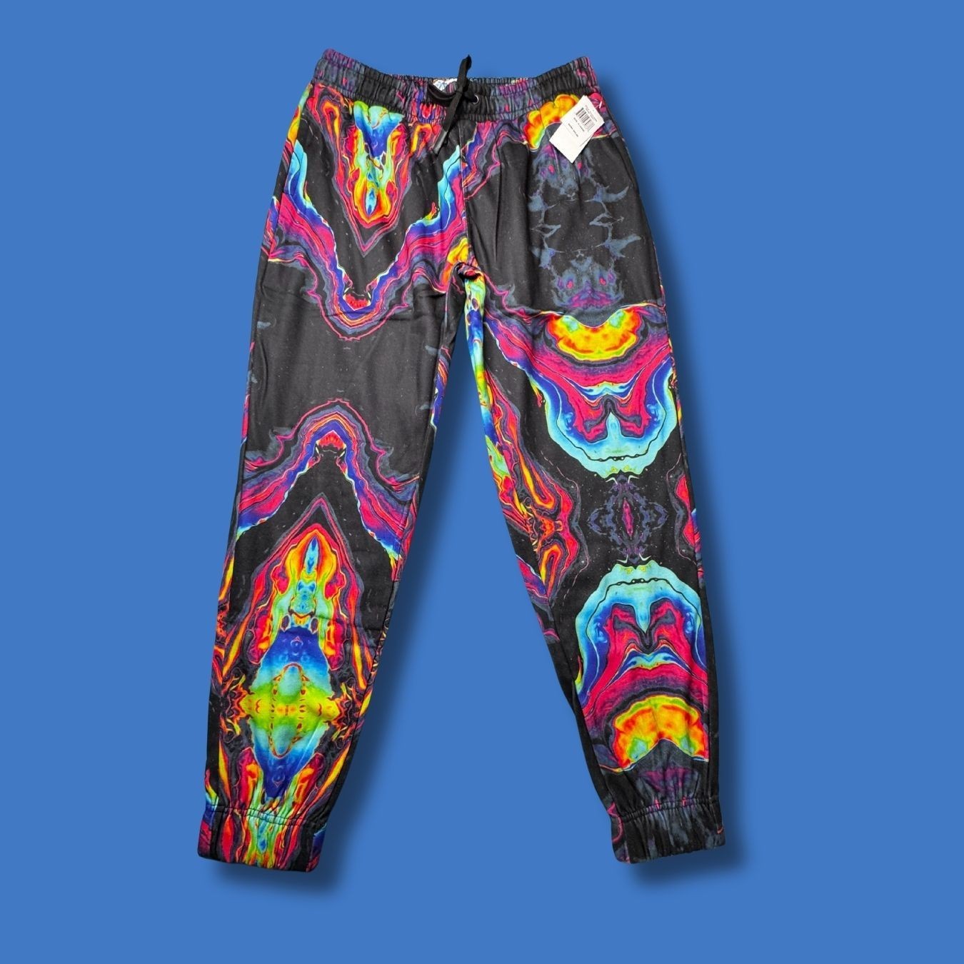 Fresh Prints of Bel-Air Tie-Dye Psychedelic Jogger Pants Drawstring NWT Large