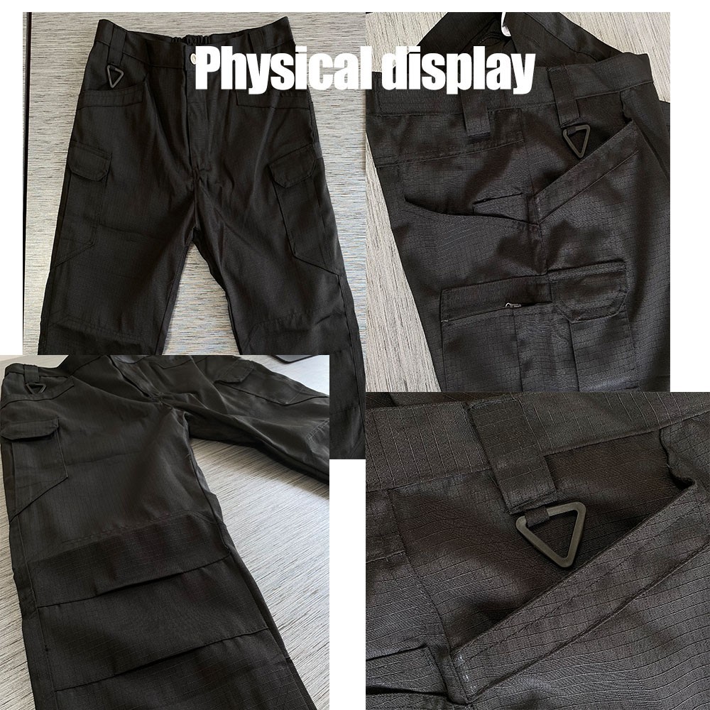 Men Tactical Cargo Pants Soldier Straight-fit Work Combat Trousers Outdoor Pants