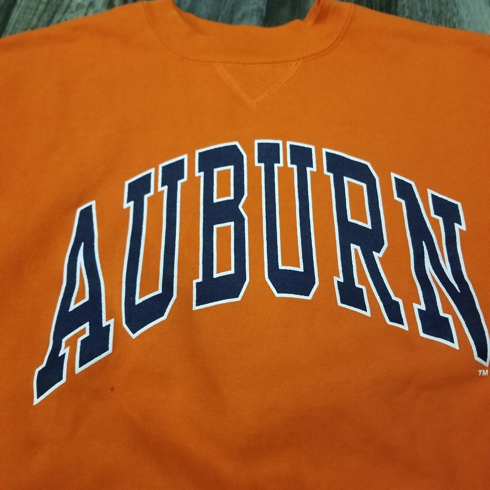 Vintage Russell Athletic Auburn University Sweatshirt XL Made In USA Blue Orange