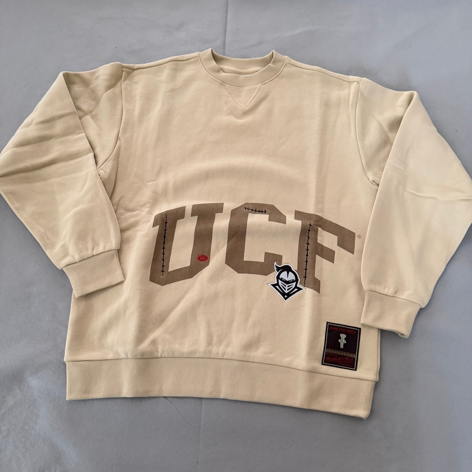 Mitchell & Ness Cactus Jack UCF Knights Crewneck Sweatshirt Tan Mens M FC9327