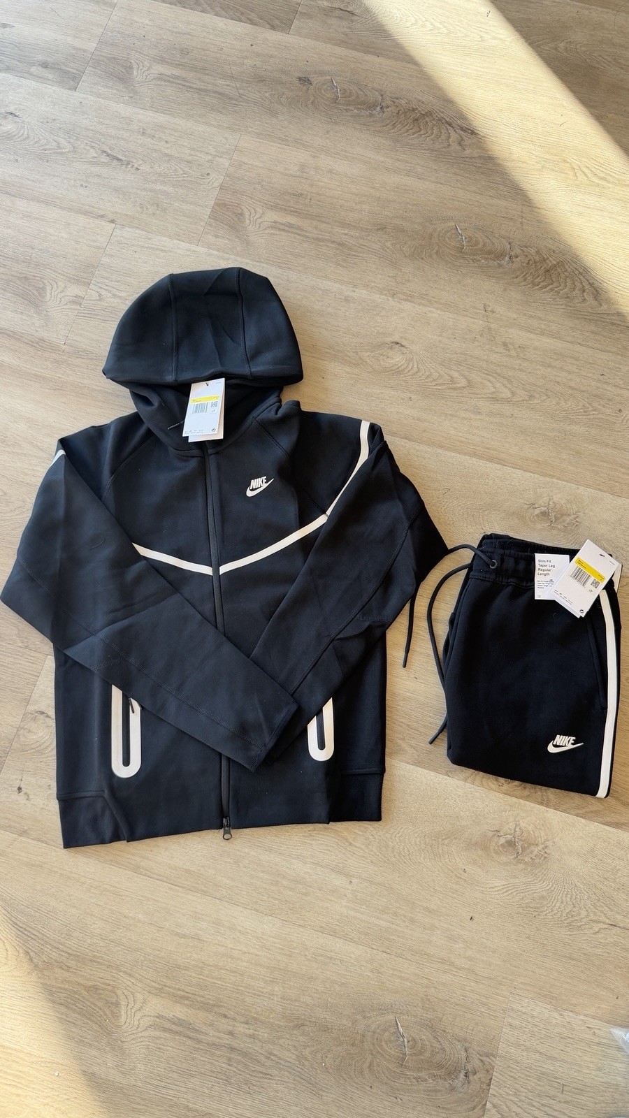 Men’s Nike Tech Fleece Sweatsuit Sportswear Tracksuit Black reflective size S