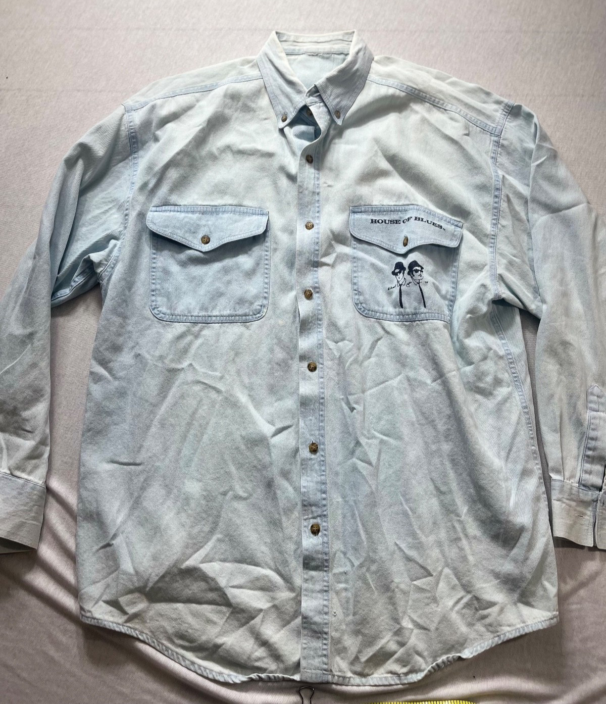 house of blues button denim shirt vintage xl sunset strip
