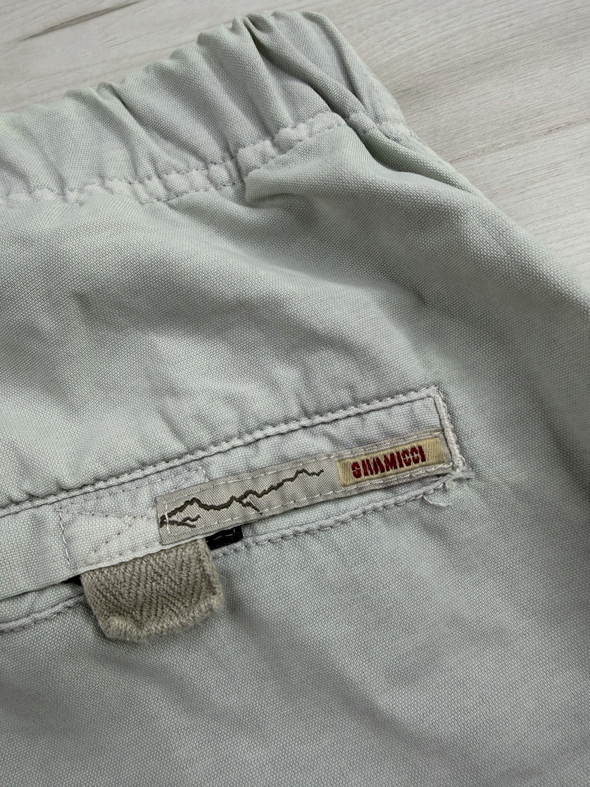 Vtg Gramicci Parachute Pants Gray Elastic Waist Belted Stretch Baggy 90s Y2K L