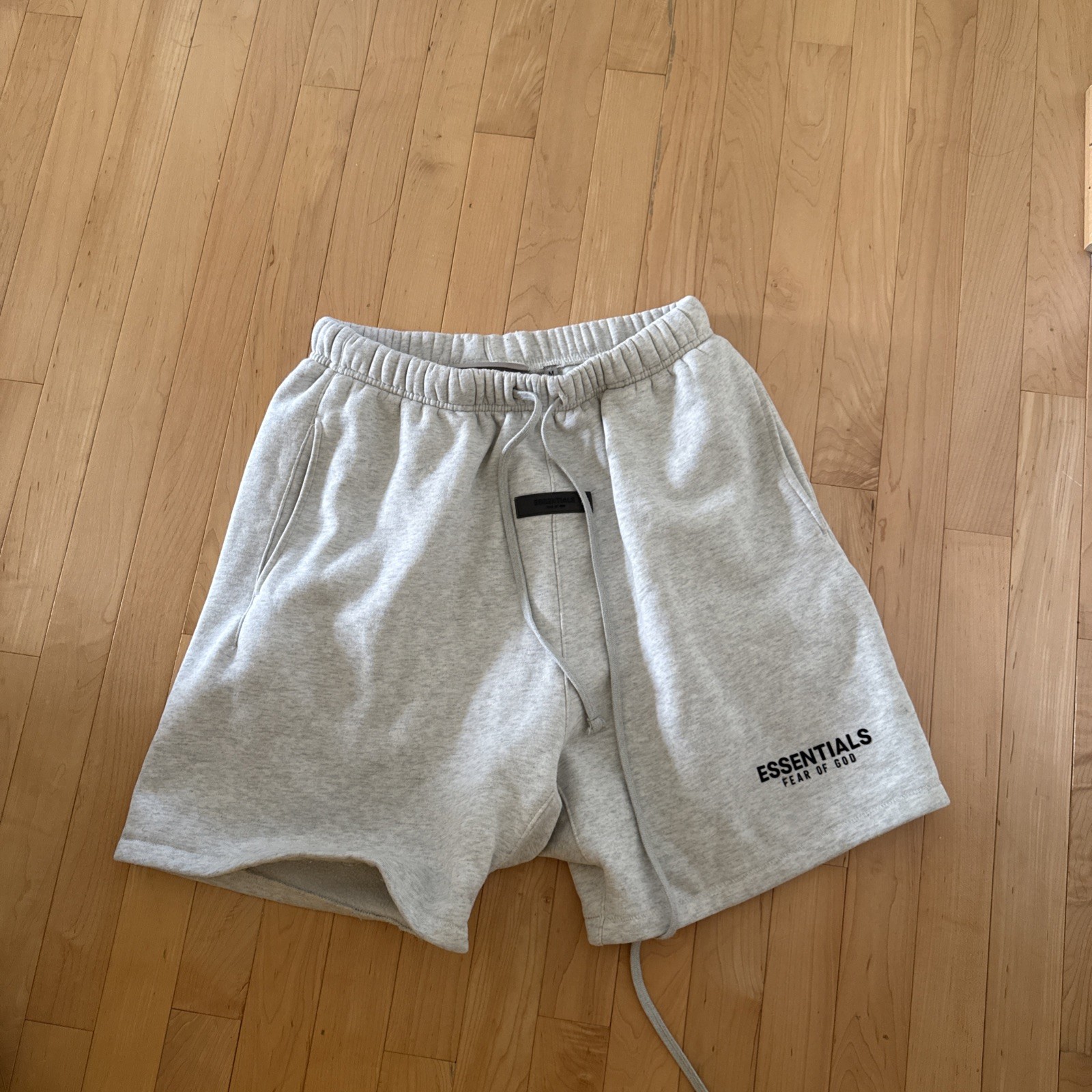 Essentials Men’s Light Oatmeal Cotton Sweat Shorts (M)