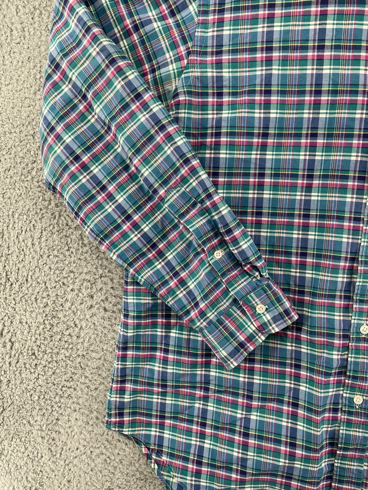 Ralph Lauren Button Down Shirt Mens XL Plaid Long Sleeve Colorful Classic Fit