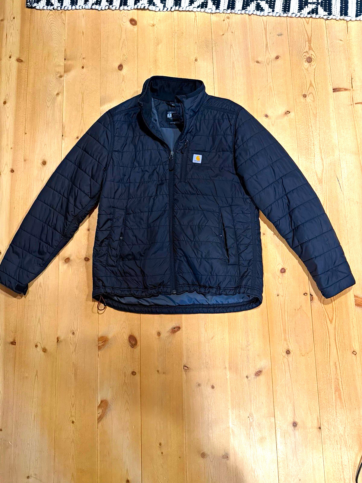 Carhartt Womens Black Insulated Quilted Full Zip Jacket Relaxed Fit M