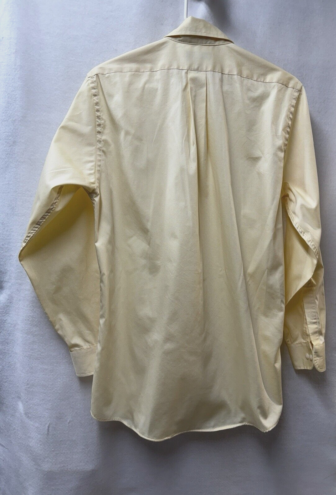 ARROW FAIRFIELD PINPOINT Yellow Long Sleeve Button Dress Shirt Men 14.5 32/33 S