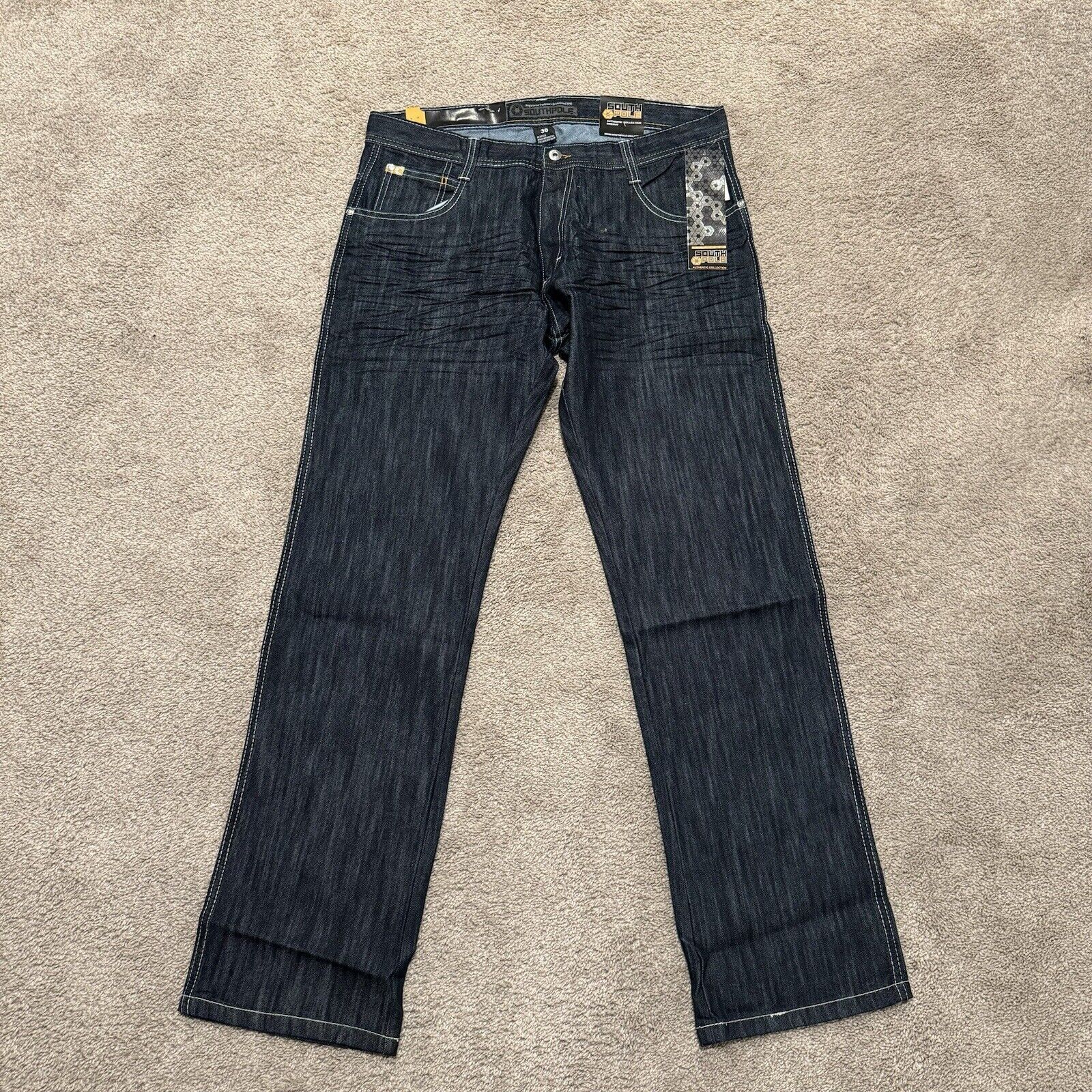 Copied – Vintage Y2K Southpole Indigo Denim Slim Straight Jeans Size 38×34