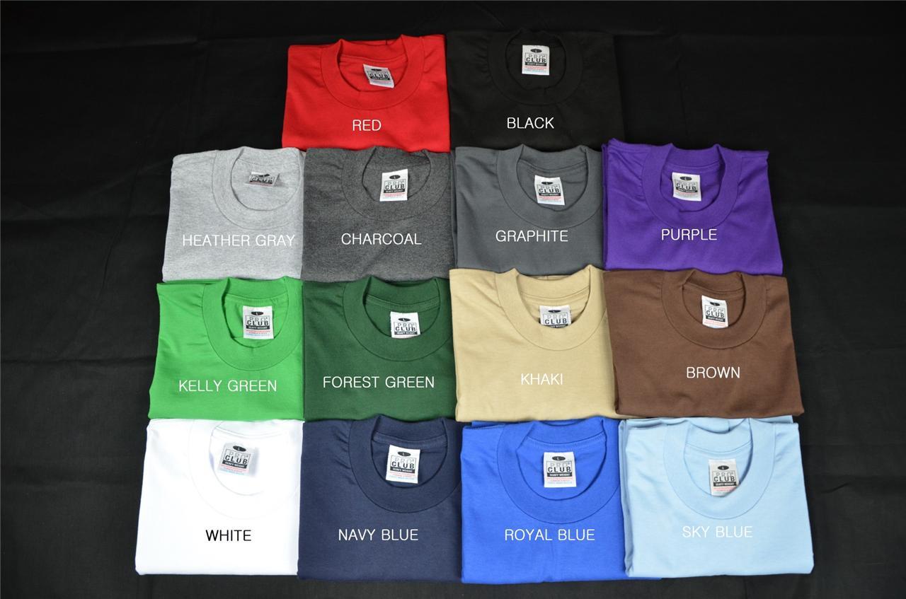 6 NEW PROCLUB LT-5XLT TALL HEAVY WEIGHT T-SHIRTS PLAIN TEE PRO CLUB COLOR BLANK