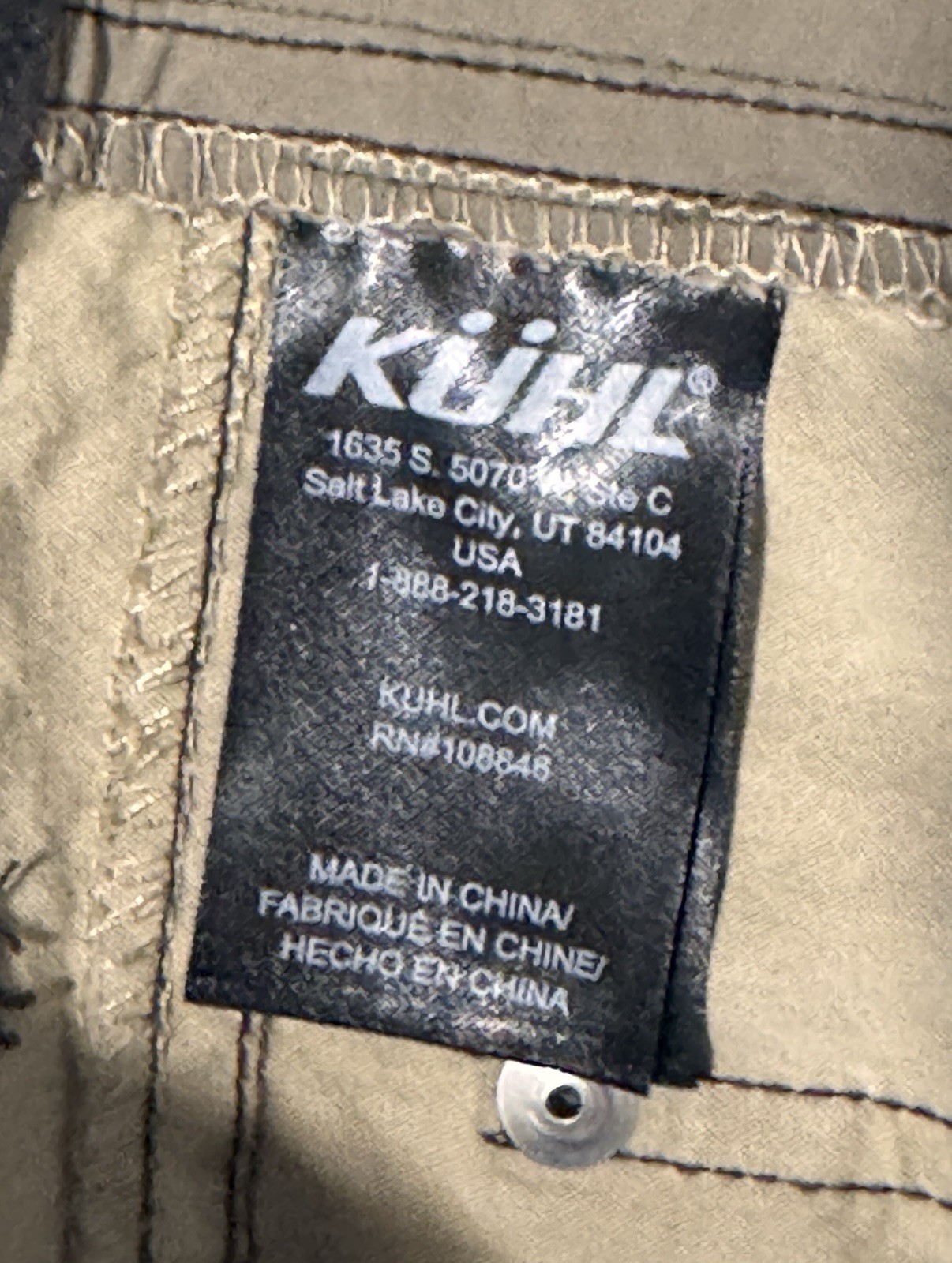Kühl Revolvr Mens Pants In beige/taupe color Vintage patina dye model 42×30.