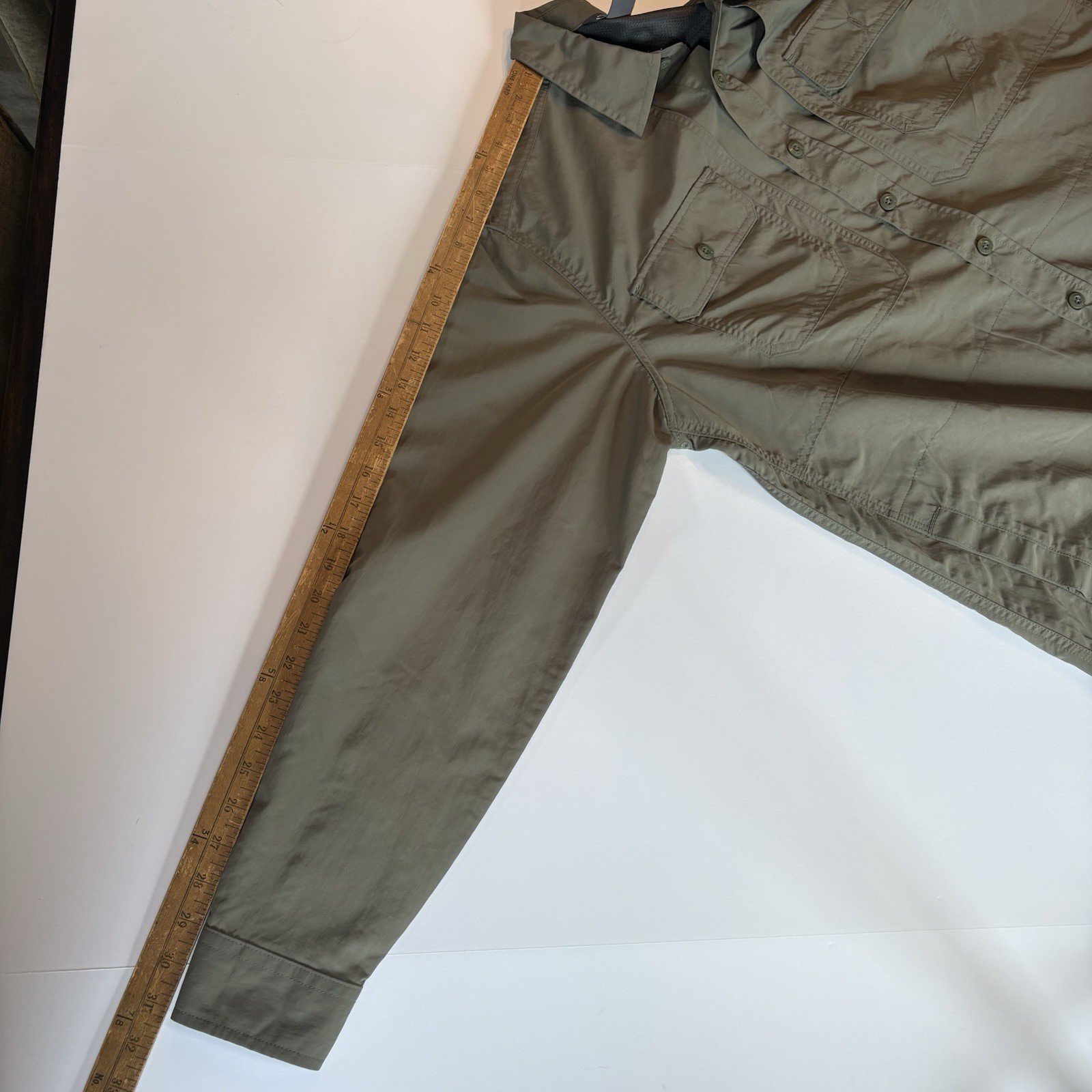 Eddie Bauer Shirt Travex Mens Large Green Long Sleeve Button Up Outdoor Workwear