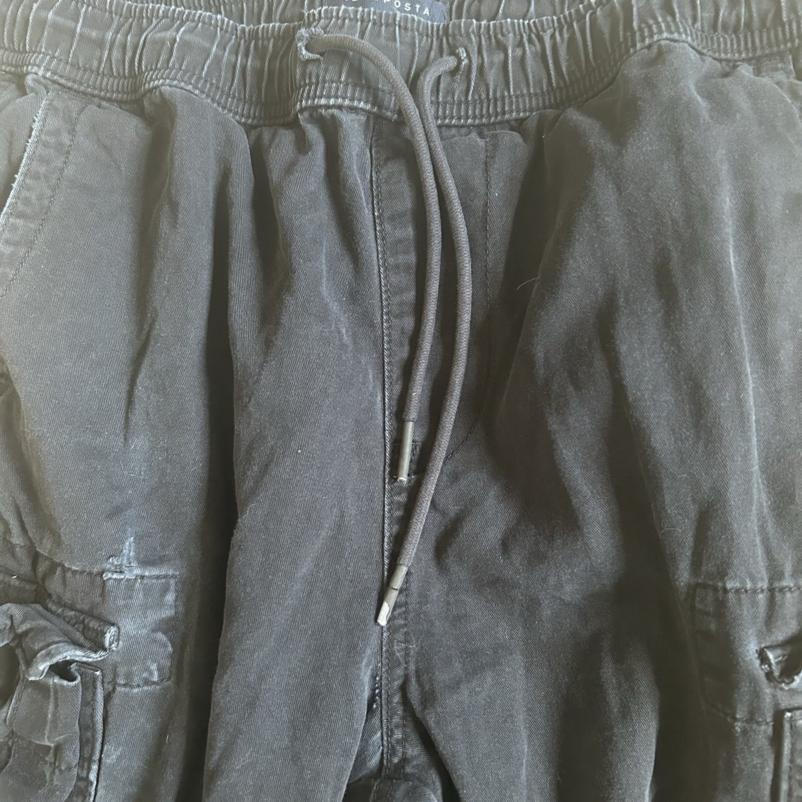 Aéropostale Men’s Black Cargo Jogger Pants Size S Waist Cotton Drawstring