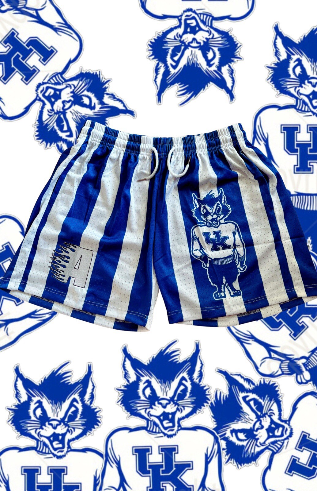 Kentucky Wildcats NCAA Vintage Mascot College Basketball Shorts Size XL & L
