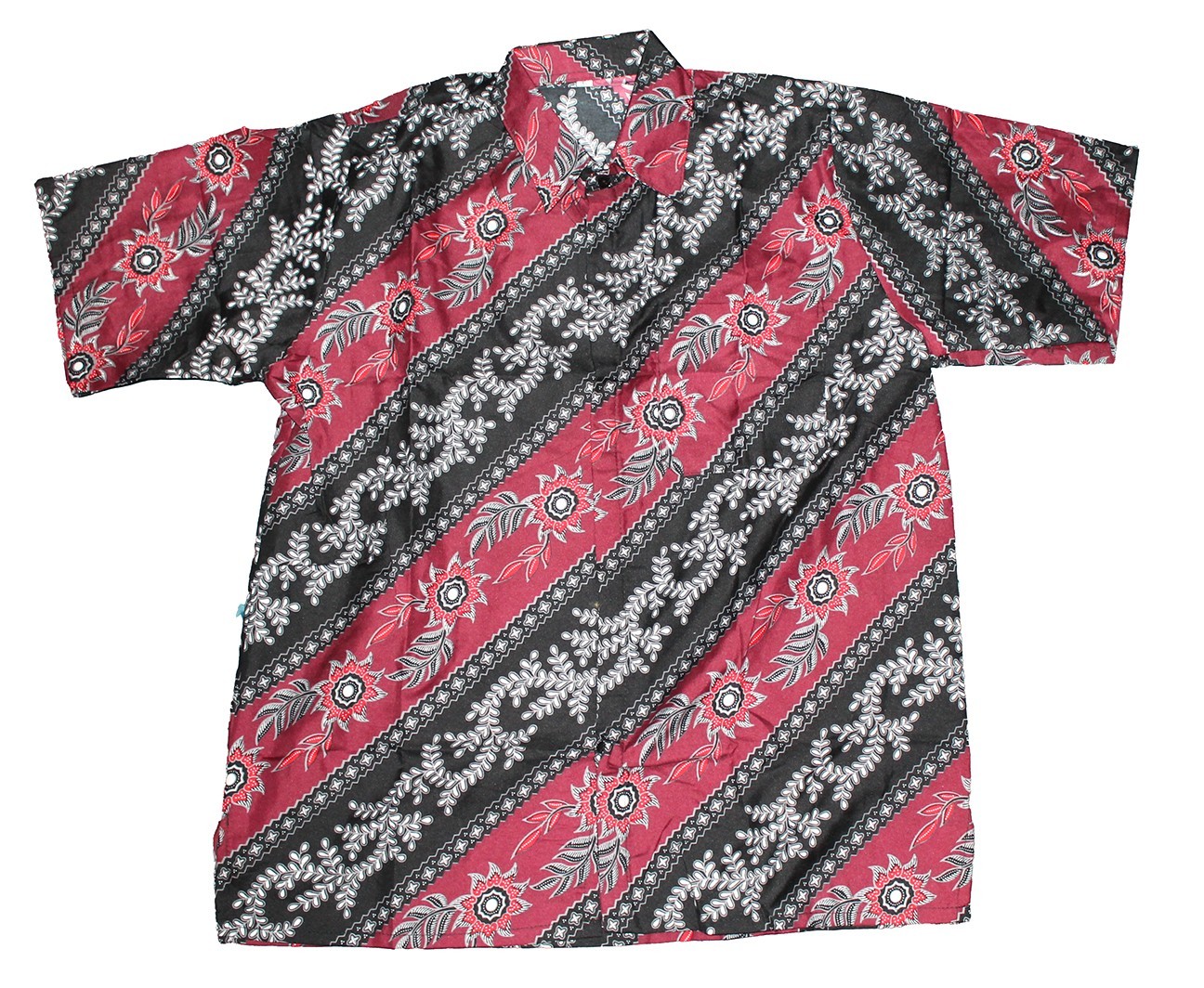 New Men Fashion Indonesian Batik Short Sleeve Shirt Size XL
