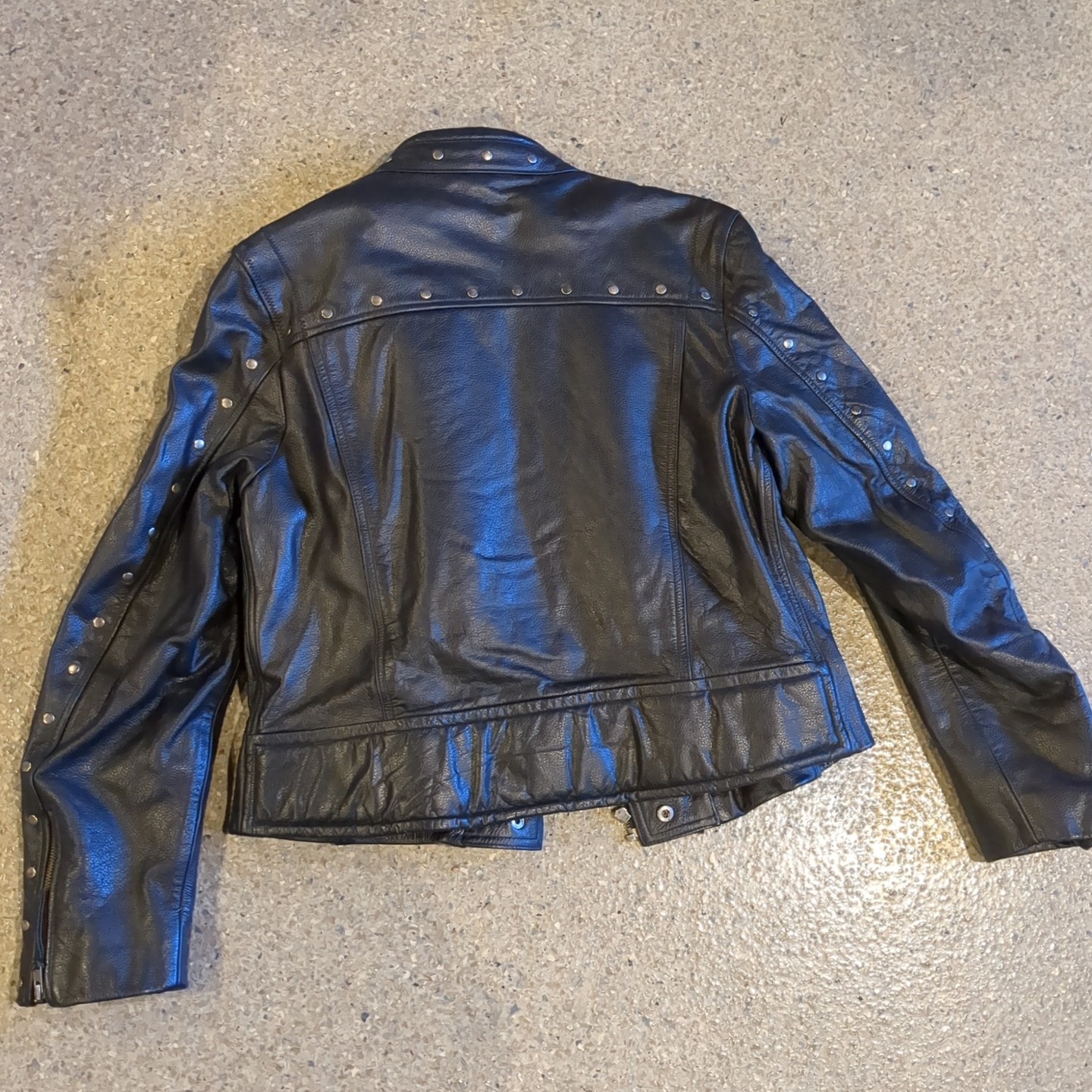 FMC 100% Leather Biker Moto Jacket Black Size XXL Removable 100% Acrylic Lining