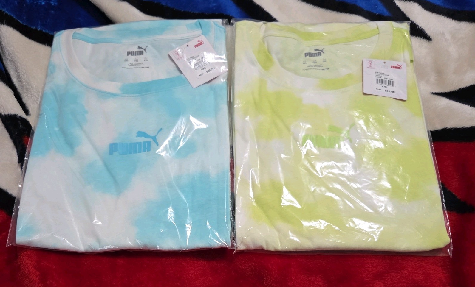 Brand New NWT Still In Plastic Bags Puma Mens Tie Dye (2) T Shirts 2XL L@@K!!!