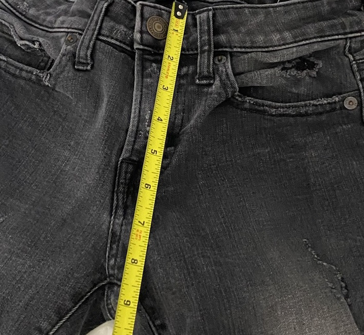 American Eagle Jeans Skinny Mens Extreme Flex Black Denim Distressed 26×28
