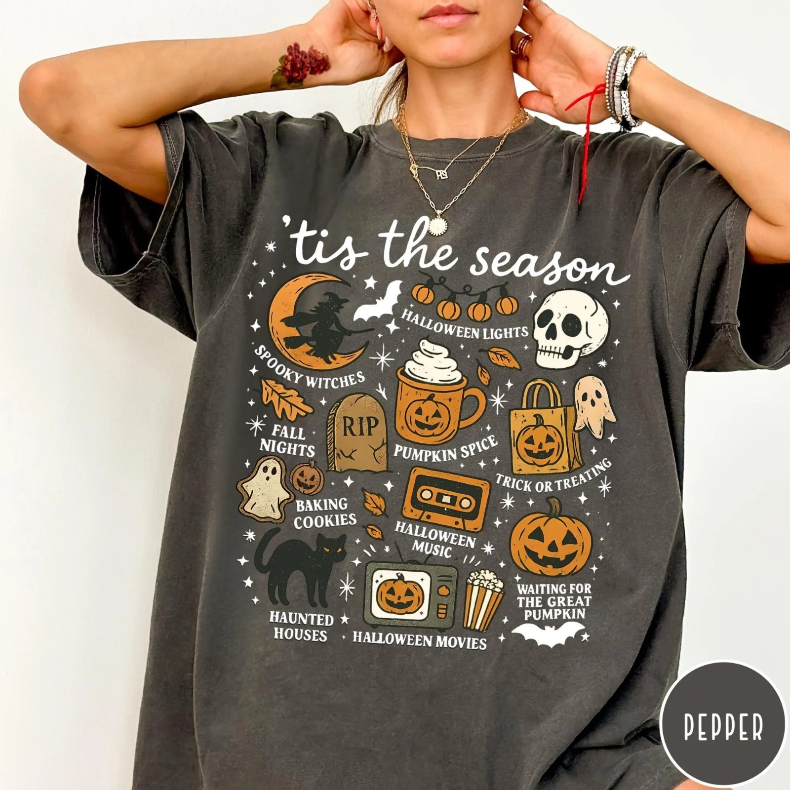 Cute Tis’ The Season Retro Halloween Aesthetic Shirt Gift S-5XL