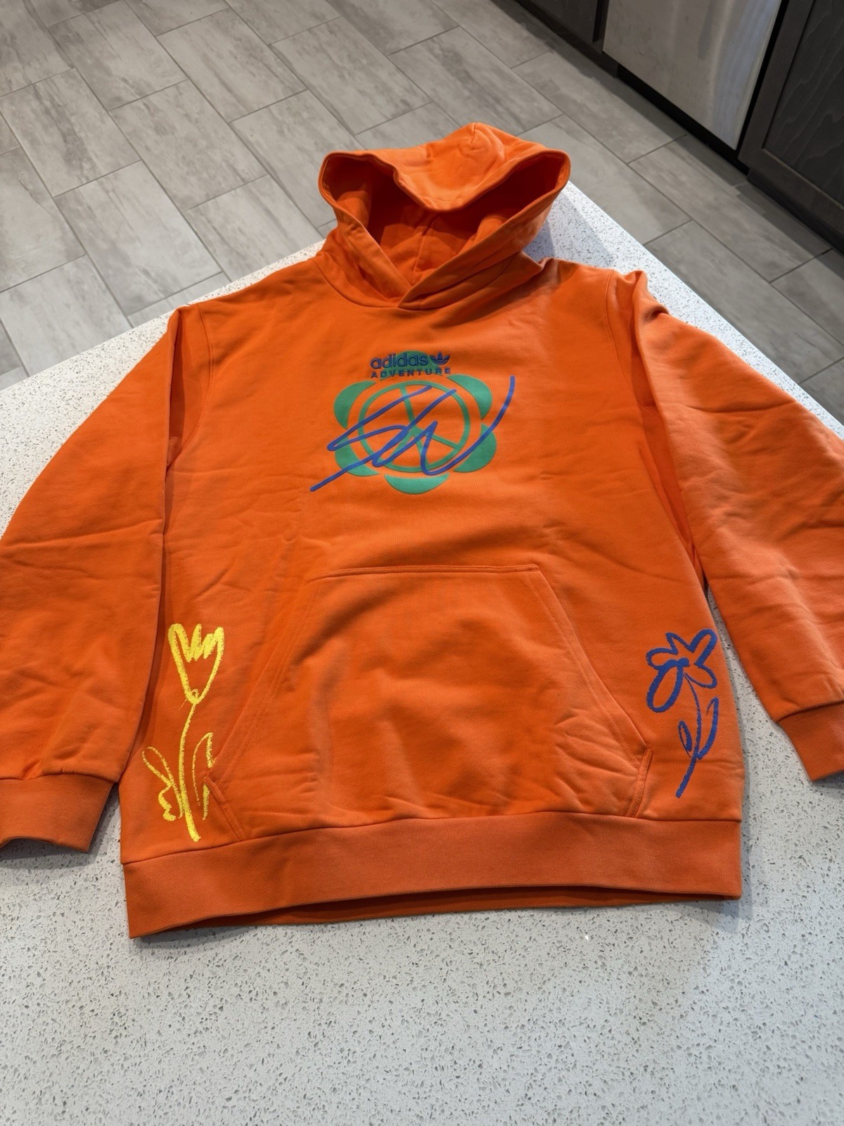 Sean Wotherspoon Superturf Adidas Adventure Mens Orange Pullover Fleece Hoodie L